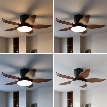 Brilagi - LED ściemnialny wentylator sufitowy LED/32W/230V 95 cm czarny/brązowy + pilot zdalnego sterowania