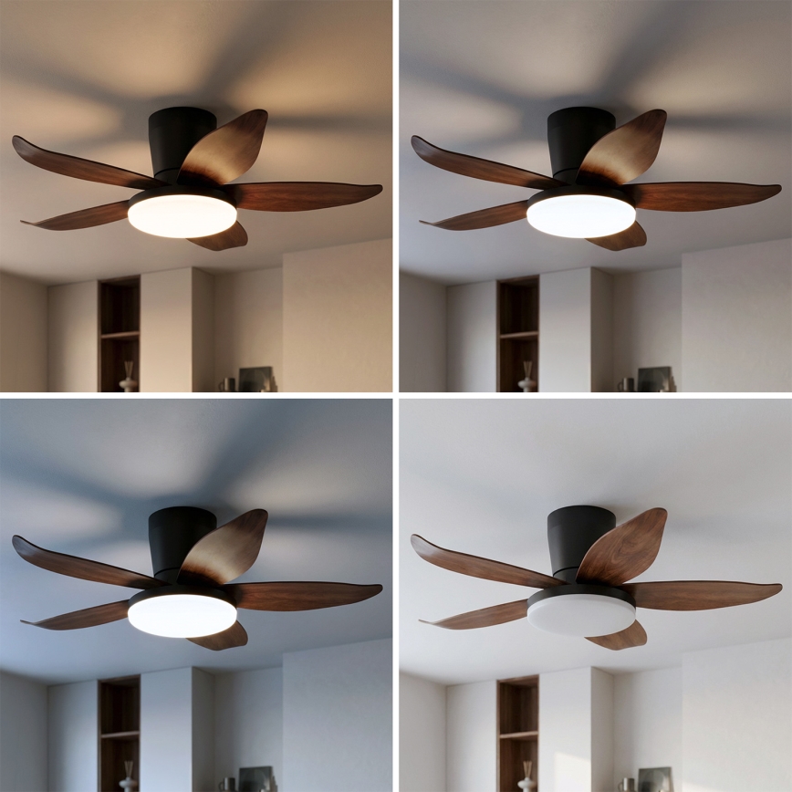 Brilagi - LED ściemnialny wentylator sufitowy LED/32W/230V 95 cm czarny/brązowy + pilot zdalnego sterowania