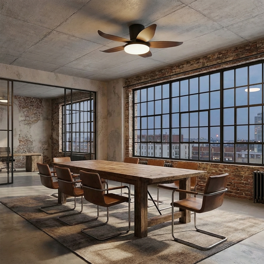 Brilagi - LED ściemnialny wentylator sufitowy LED/32W/230V 95 cm czarny/brązowy + pilot zdalnego sterowania