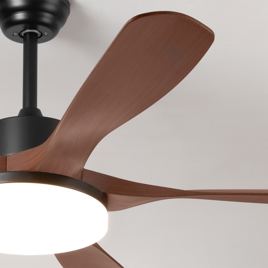 Brilagi - ściemnialny sufitowy wentylator LED LED/34W/230V 3000-6500K Ø 132 cm czarny/brązowy + pilot zdalnego sterowania