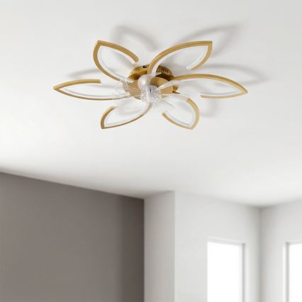 Brilagi - Ściemnialny wentylator sufitowy LED/34W/230V, średnica 78 cm, kolor złoty + pilot zdalnego sterowania