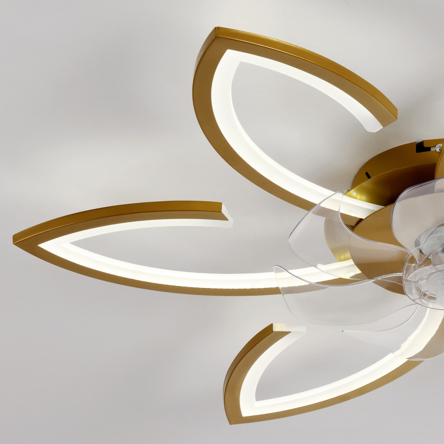 Brilagi - Ściemnialny wentylator sufitowy LED/34W/230V, średnica 78 cm, kolor złoty + pilot zdalnego sterowania