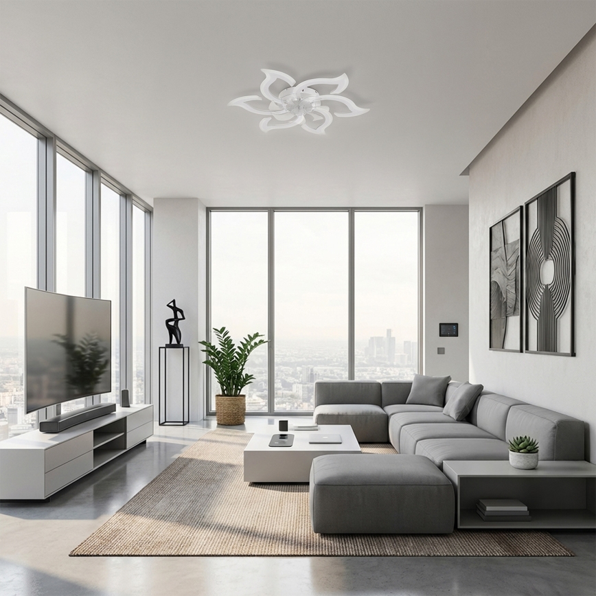 Brilagi - ściemnialny wentylator sufitowy LED/34W/230V śr. 83 cm biały + pilot zdalnego sterowania