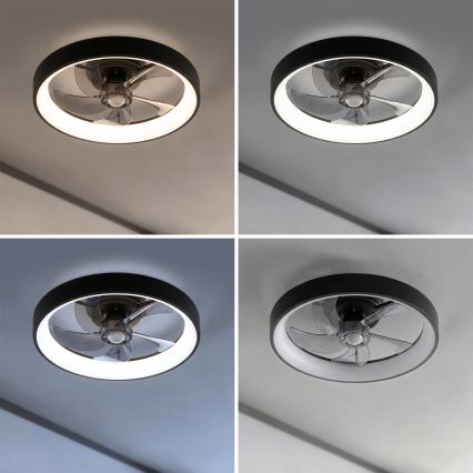 Brilagi - ściemnialny wentylator sufitowy LED/34W/230V śr. 50 cm czarny + pilot zdalnego sterowania