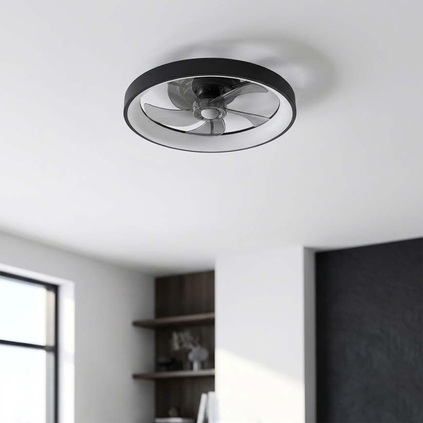 Brilagi - ściemnialny wentylator sufitowy LED/34W/230V śr. 50 cm czarny + pilot zdalnego sterowania