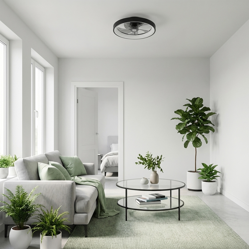 Brilagi - ściemnialny wentylator sufitowy LED/34W/230V śr. 50 cm czarny + pilot zdalnego sterowania