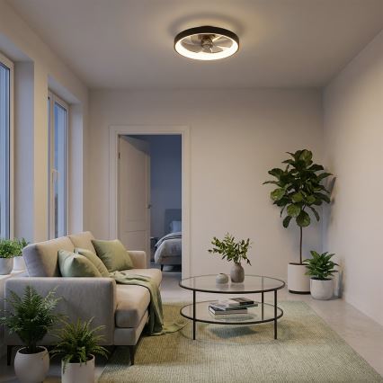 Brilagi - ściemnialny wentylator sufitowy LED/34W/230V śr. 50 cm czarny + pilot zdalnego sterowania