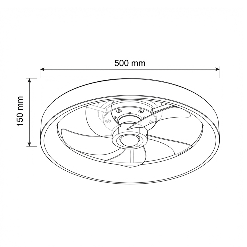 Brilagi - ściemnialny wentylator sufitowy LED/34W/230V śr. 50 cm czarny + pilot zdalnego sterowania