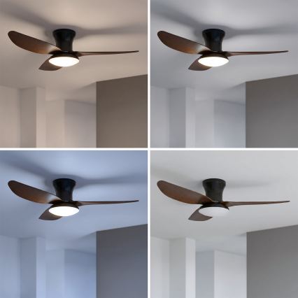 Brilagi - ściemnialny wentylator sufitowy LED/38W/230V 100 cm czarny/brązowy + pilot zdalnego sterowania