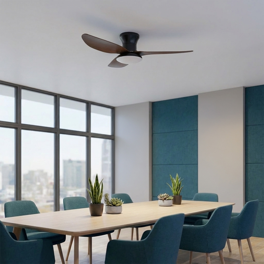 Brilagi - ściemnialny wentylator sufitowy LED/38W/230V 100 cm czarny/brązowy + pilot zdalnego sterowania