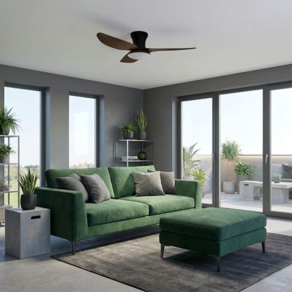 Brilagi - ściemnialny wentylator sufitowy LED/38W/230V 100 cm czarny/brązowy + pilot zdalnego sterowania