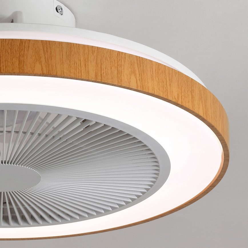 Brilagi - LED ściemnialny wentylator sufitowy LED/38W/230V 3000-6500K śr. 50 cm biały/brązowy + pilot