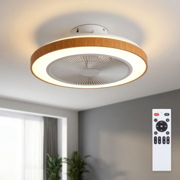 Brilagi - Ściemnialny wentylator sufitowy LED/38W/230V 50 cm biały/brązowy + pilot zdalnego sterowania