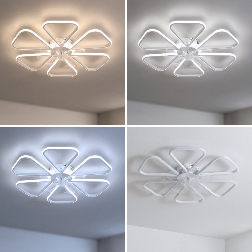 Brilagi - ściemnialny wentylator sufitowy LED/38W/230V 3000-6500K śr. 76 cm biały + pilot zdalnego sterowania