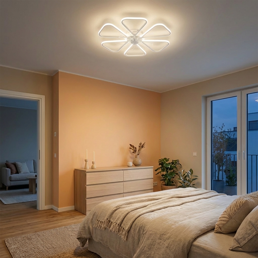 Brilagi - ściemnialny wentylator sufitowy LED/38W/230V 3000-6500K śr. 76 cm biały + pilot zdalnego sterowania