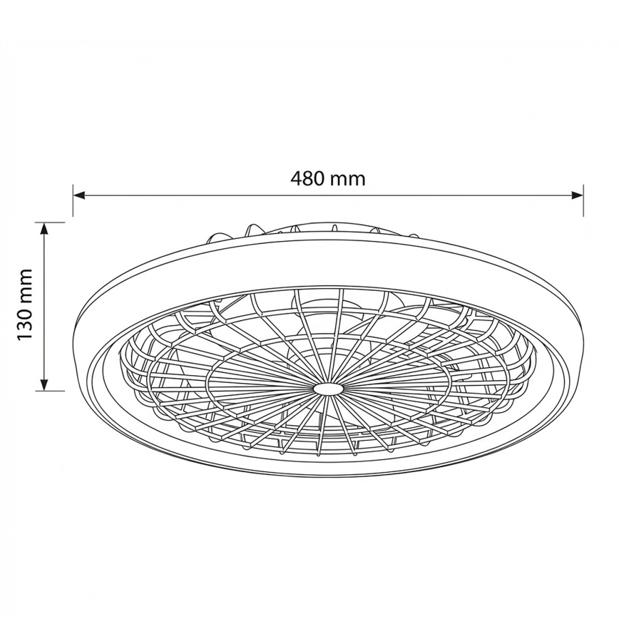Brilagi - ściemnialny wentylator sufitowy LED/40W/230V 3000-6500K śr. 48 cm biały + pilot zdalnego sterowania