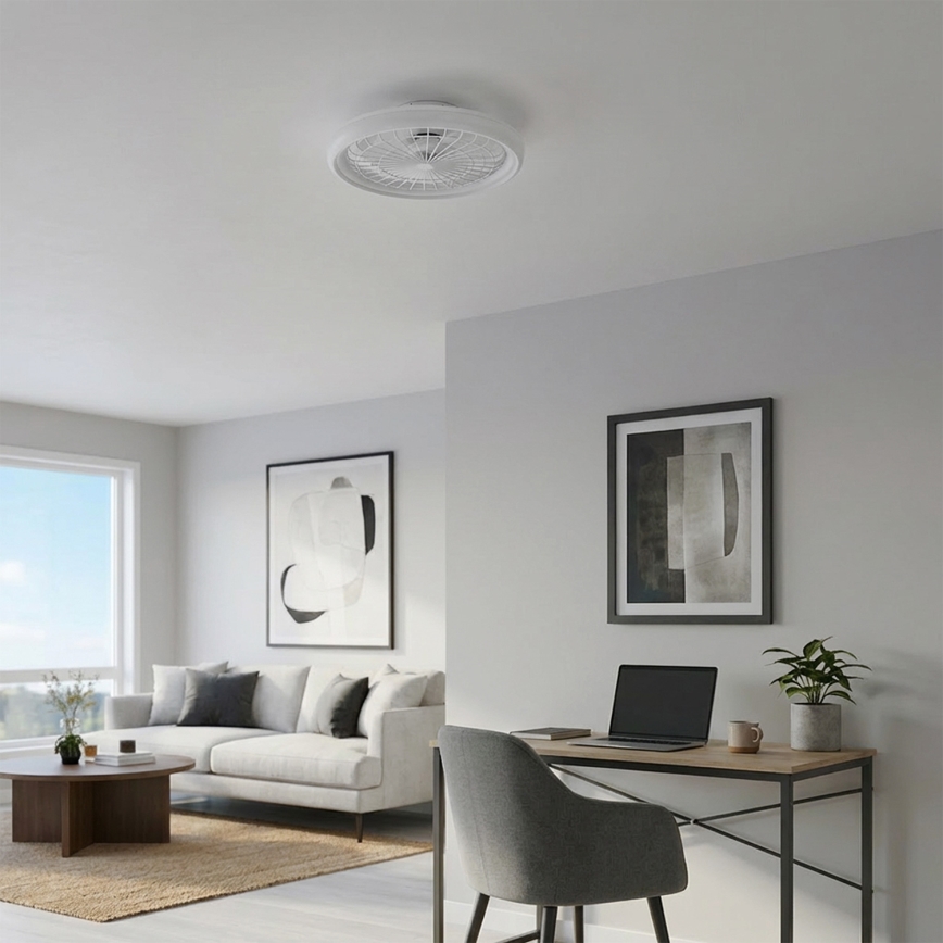 Brilagi - ściemnialny wentylator sufitowy LED 40W/230V Ø 48 cm biały + zdalne sterowanie (pilot)