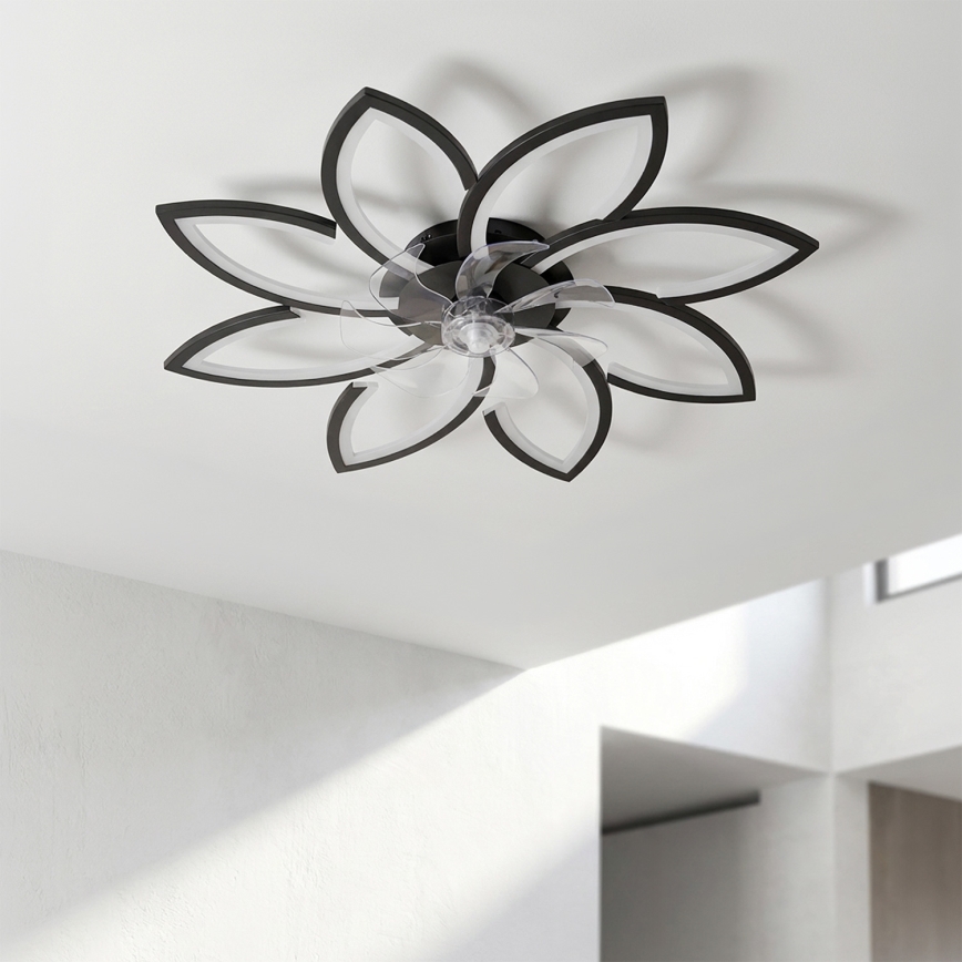 Brilagi - LED ściemnialny wentylator sufitowy LED/43W/230V 3000-6500K śr. 90 cm czarny + pilot zdalnego sterowania