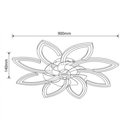 Brilagi - LED ściemnialny wentylator sufitowy LED/43W/230V 3000-6500K śr. 90 cm czarny + pilot zdalnego sterowania