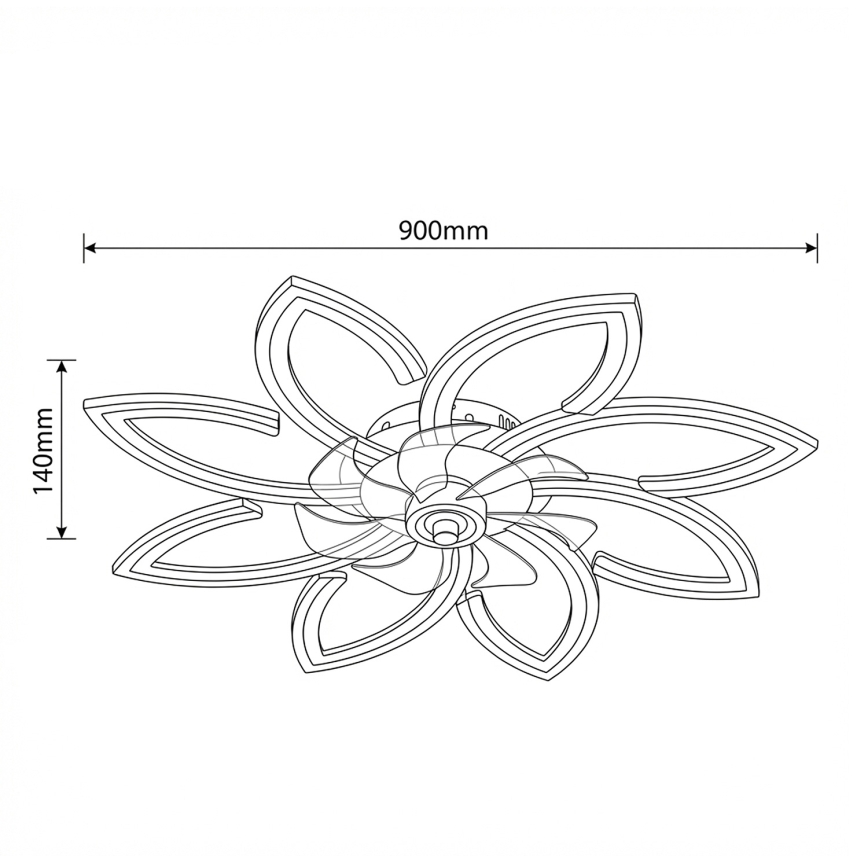 Brilagi - LED ściemnialny wentylator sufitowy LED/43W/230V 3000-6500K śr. 90 cm czarny + pilot zdalnego sterowania