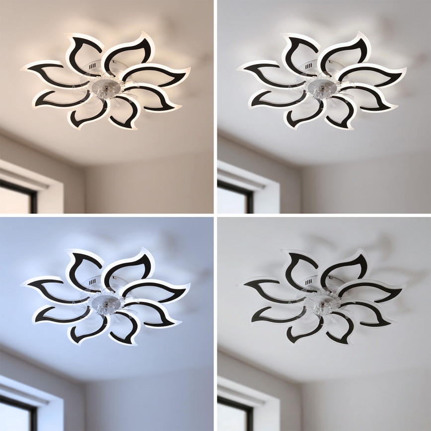 Brilagi - ściemnialny wentylator sufitowy LED/44W/230V 3000-6500K śr. 90 cm czarny + pilot zdalnego sterowania