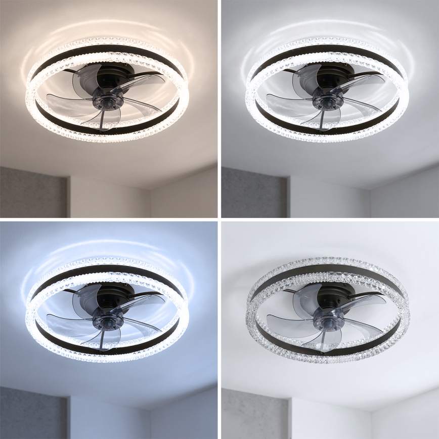 Brilagi - LED ściemnialny wentylator sufitowy LED/62W/230V śr. 50 cm czarny + pilot zdalnego sterowania