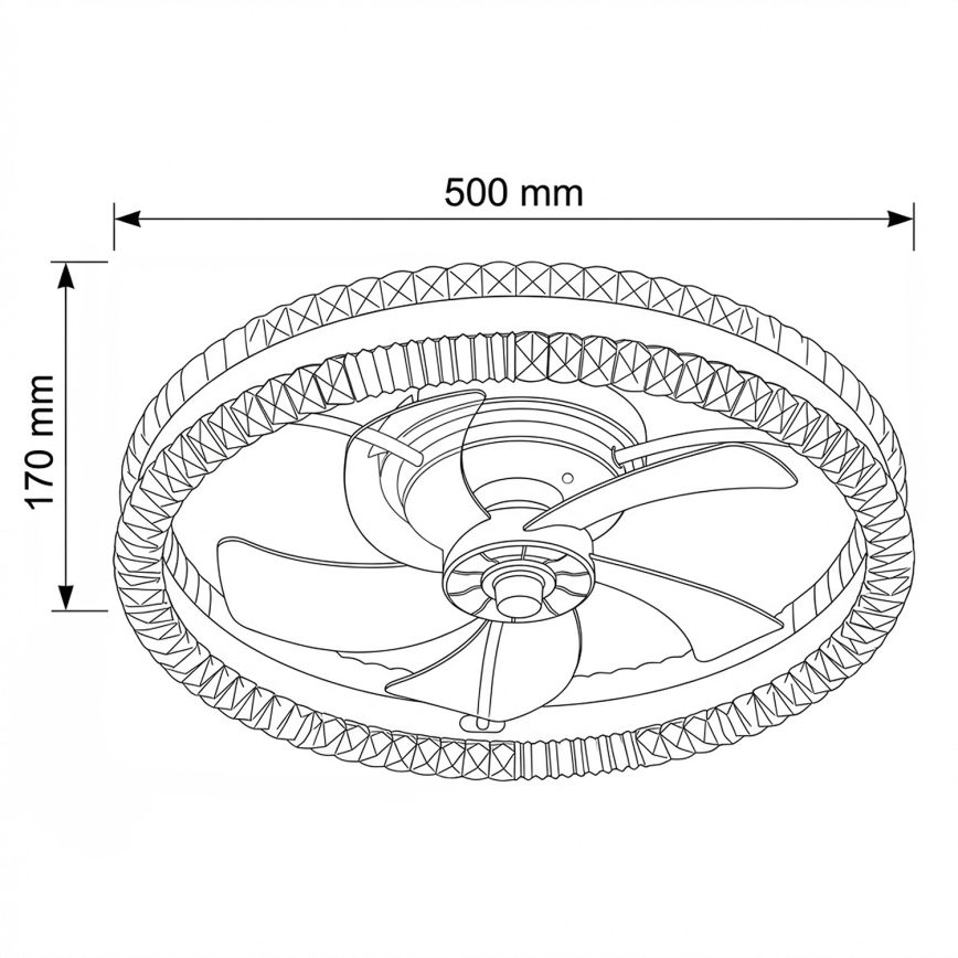 Brilagi - LED ściemnialny wentylator sufitowy LED/62W/230V śr. 50 cm czarny + pilot zdalnego sterowania