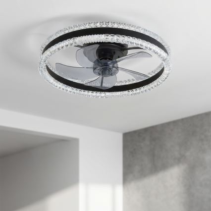 Brilagi - ściemnialny wentylator sufitowy LED/62W/230V 3000-6500K Ø 50 cm czarny + pilot zdalnego sterowania