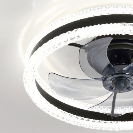 Brilagi - ściemnialny wentylator sufitowy LED/62W/230V 3000-6500K Ø 50 cm czarny + pilot zdalnego sterowania