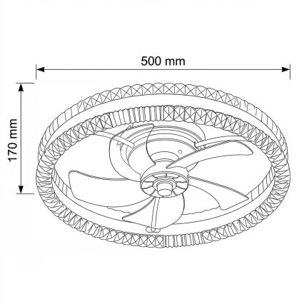 Brilagi - ściemnialny wentylator sufitowy LED/62W/230V 3000-6500K Ø 50 cm czarny + pilot zdalnego sterowania
