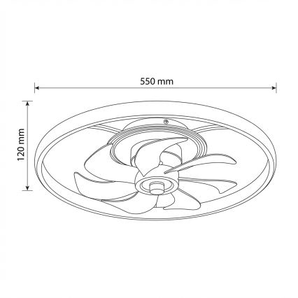 Brilagi - LED ściemnialny wentylator sufitowy LED/66W/230V 55 cm biały/złoty + pilot zdalnego sterowania