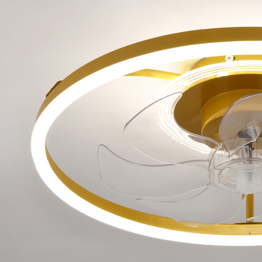 Brilagi - LED ściemnialny wentylator sufitowy LED/66W/230V 3000-6500K śr. 55 cm biały/złoty + zdalne sterowanie