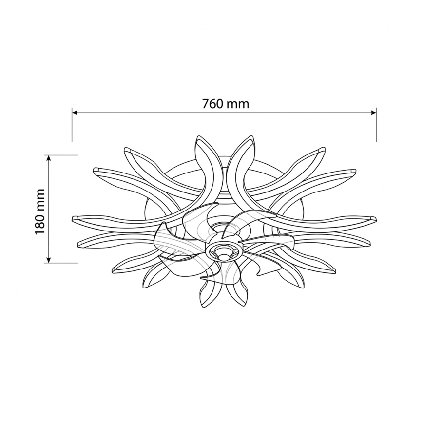 Brilagi - ściemnialny wentylator sufitowy z LED/70W/230V 3000-6500K śr. 76 cm czarny + pilot zdalnego sterowania