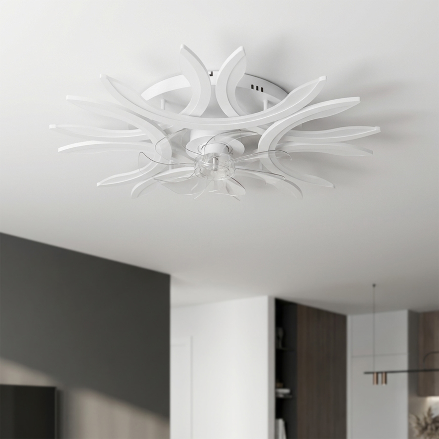 Brilagi - ściemnialny wentylator sufitowy LED/70W/230V Ø 76 cm biały + pilot