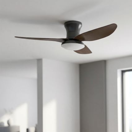 Brilagi - ściemnialny wentylator sufitowy LED/38W/230V 3000-6500K śr. 100 cm czarny/brązowy + pilot zdalnego sterowania