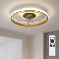 BRILAGI - ściemnialny wentylator sufitowy z oświetleniem LED/66W/230V 3000-6500K Ø 55 cm biały/złoty + pilot zdalnego sterowania
