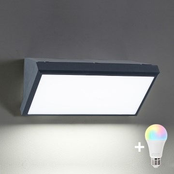 Brilagi - ściemnialny zewnętrzny kinkiet LED RGBW TRIANGLE 1xE27/9W/230V 2700-6500K IP65 antracyt