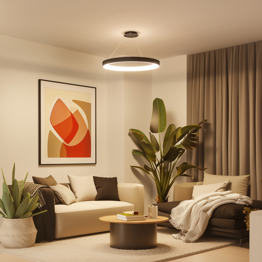 Brilagi - ściemnialna lampa wisząca LED na lince FALCON II LED/108W/230V 3000-6500K śr. 80 cm czarna + pilot zdalnego sterowania