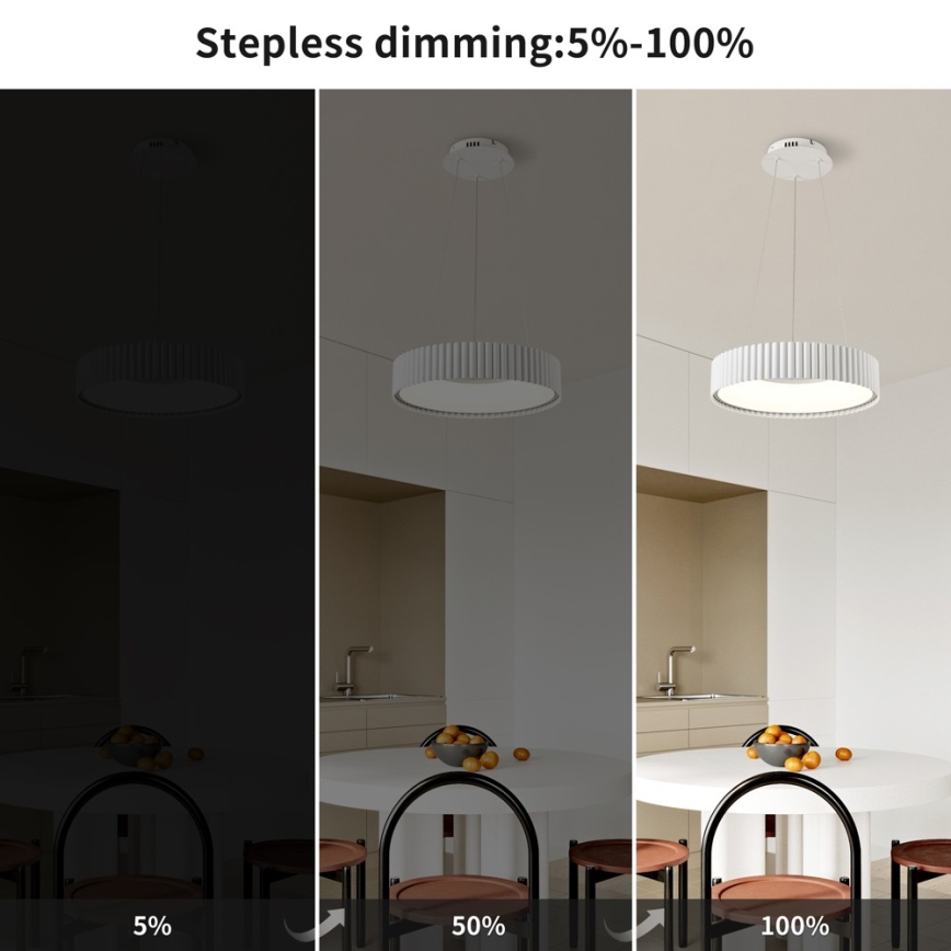 Brilagi - LED ściemnialny żyrandol wiszący na linkach FALCON MODERN LED/30W/230V 3000-6000K ø 40 cm biały + zdalne sterowanie