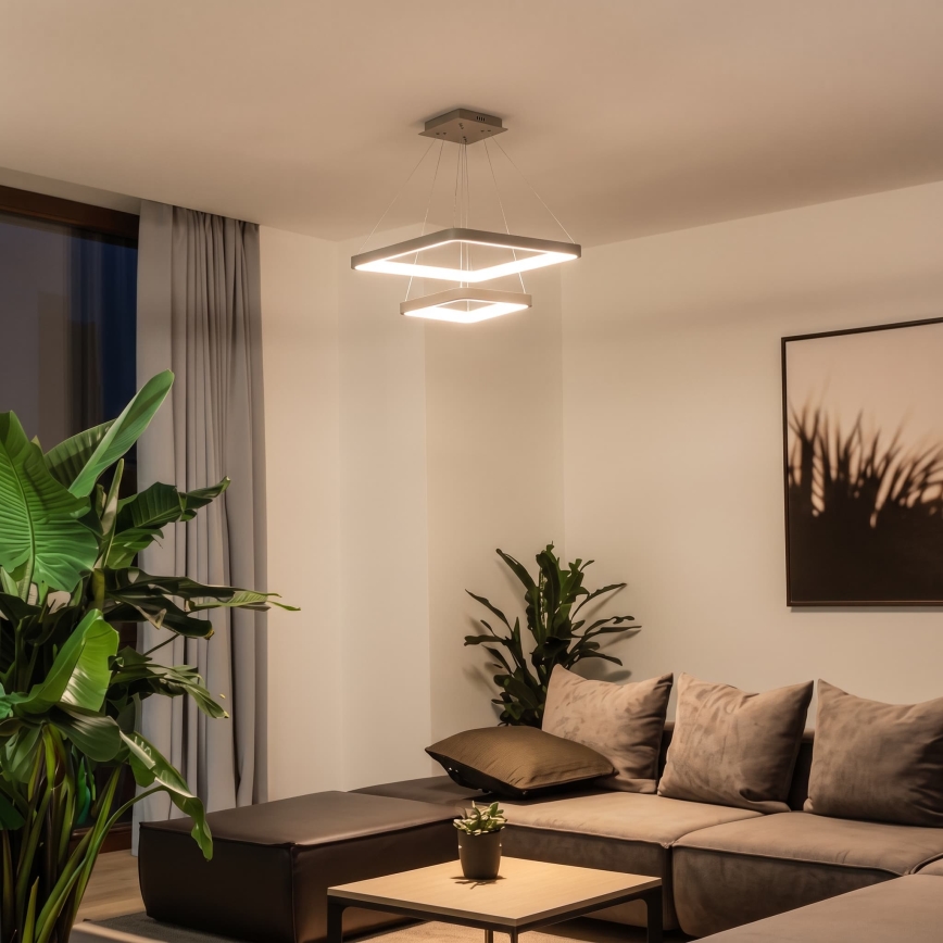 BRILAGI - LED ściemnialna lampa wisząca na lince FALCON SLIM LED/78W/230V 3000-6500K 50x50 cm beżowa + pilot zdalnego sterowania