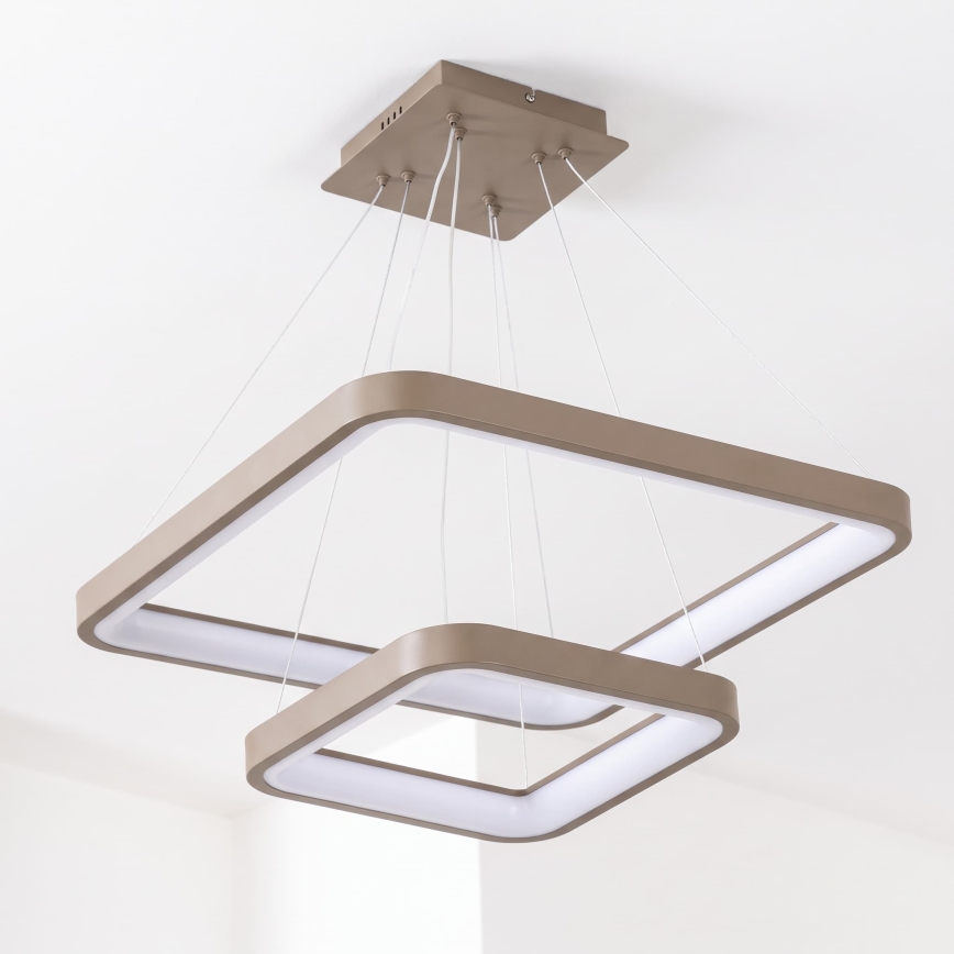 BRILAGI - LED ściemnialna lampa wisząca na lince FALCON SLIM LED/78W/230V 3000-6500K 50x50 cm beżowa + pilot zdalnego sterowania