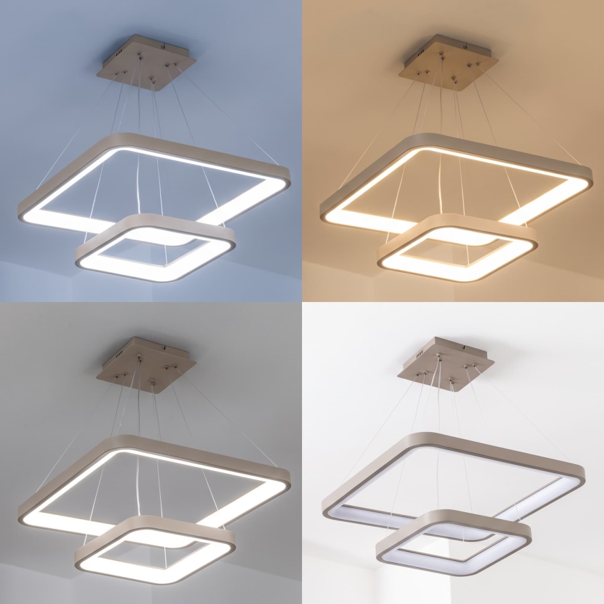 BRILAGI - LED ściemnialna lampa wisząca na lince FALCON SLIM LED/78W/230V 3000-6500K 50x50 cm beżowa + pilot zdalnego sterowania