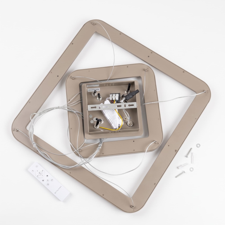 BRILAGI - LED ściemnialna lampa wisząca na lince FALCON SLIM LED/78W/230V 3000-6500K 50x50 cm beżowa + pilot zdalnego sterowania