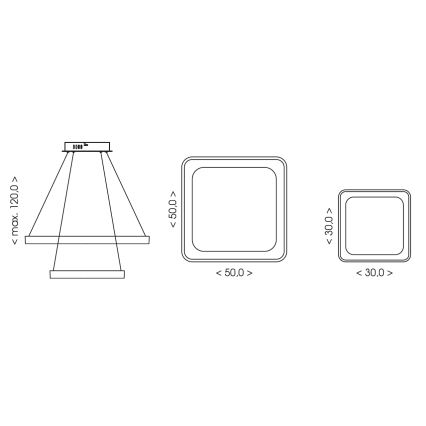 BRILAGI - LED ściemnialna lampa wisząca na lince FALCON SLIM LED/78W/230V 3000-6500K 50x50 cm beżowa + pilot zdalnego sterowania