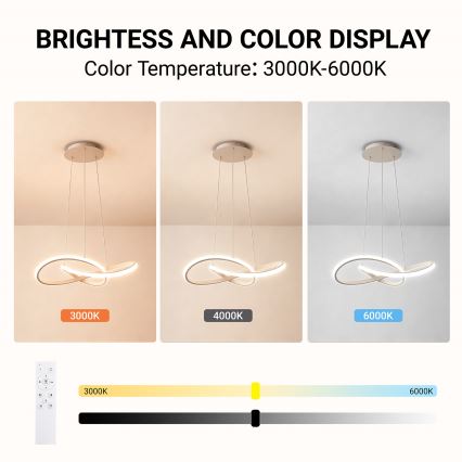 Brilagi - ściemnialny żyrandol LED na linkach INFINITY LED/55W/230V 3000-6000K 50x50 cm beżowy + zdalne sterowanie
