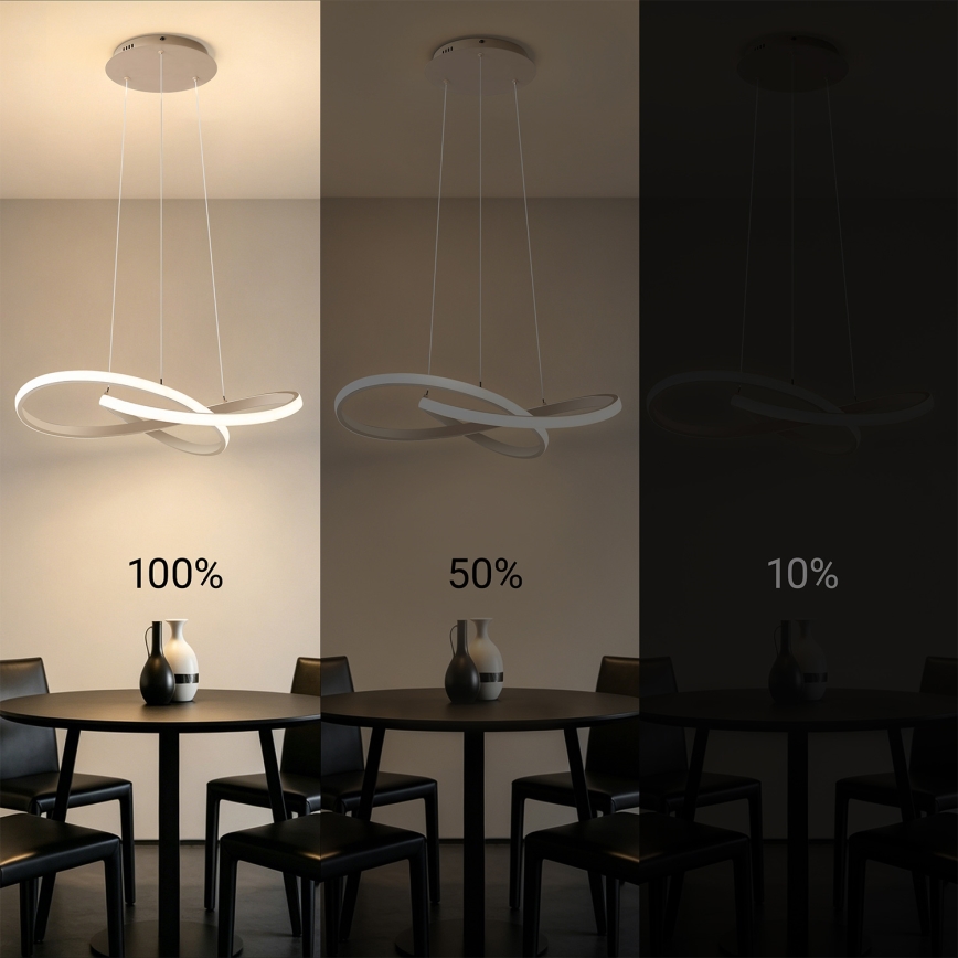 Brilagi - ściemnialny żyrandol LED na linkach INFINITY LED/55W/230V 3000-6000K 50x50 cm beżowy + zdalne sterowanie