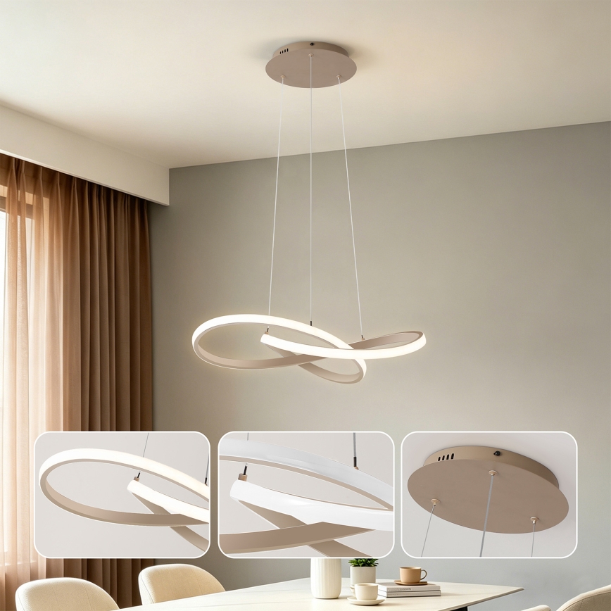 Brilagi - ściemnialny żyrandol LED na linkach INFINITY LED/55W/230V 3000-6000K 50x50 cm beżowy + zdalne sterowanie