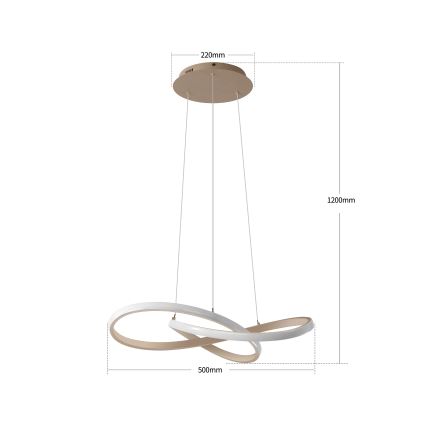 Brilagi - ściemnialny żyrandol LED na linkach INFINITY LED/55W/230V 3000-6000K 50x50 cm beżowy + zdalne sterowanie