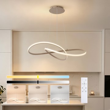 Brilagi - Ściemnialny żyrandol LED na lince INFINITY LED/80W/230V 3000-6000K 80x80 cm beżowy + zdalne sterowanie