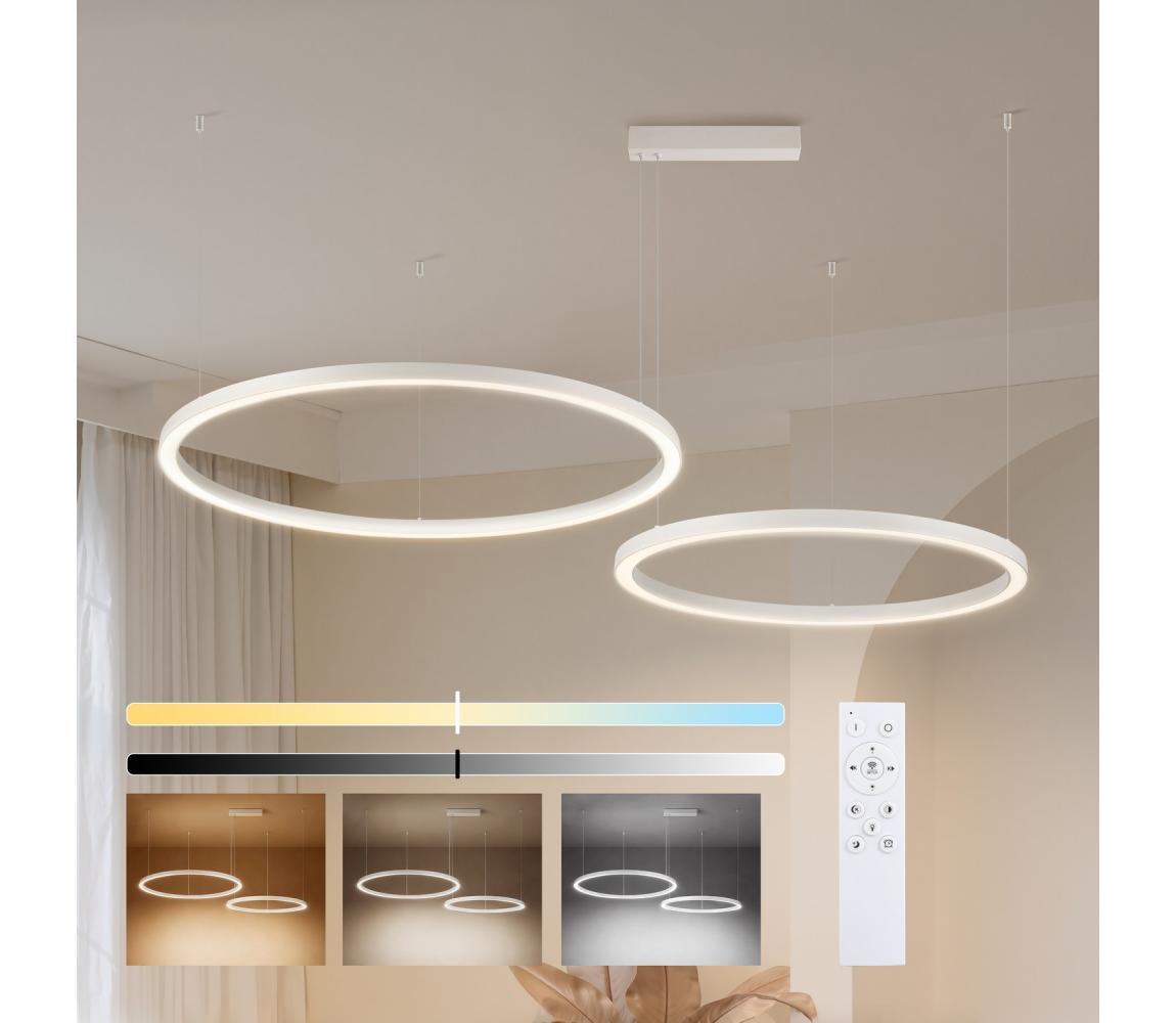 Brilagi - ściemnialny żyrandol LED na lince PORTOFINO LED/98W/230V biały + pilot